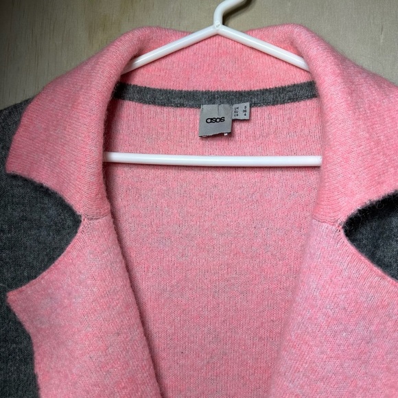 ASOS Women’s Gray and Pink Sweater/Cardigan. Soft and stretchy. Size 4 - Picture 2 of 10